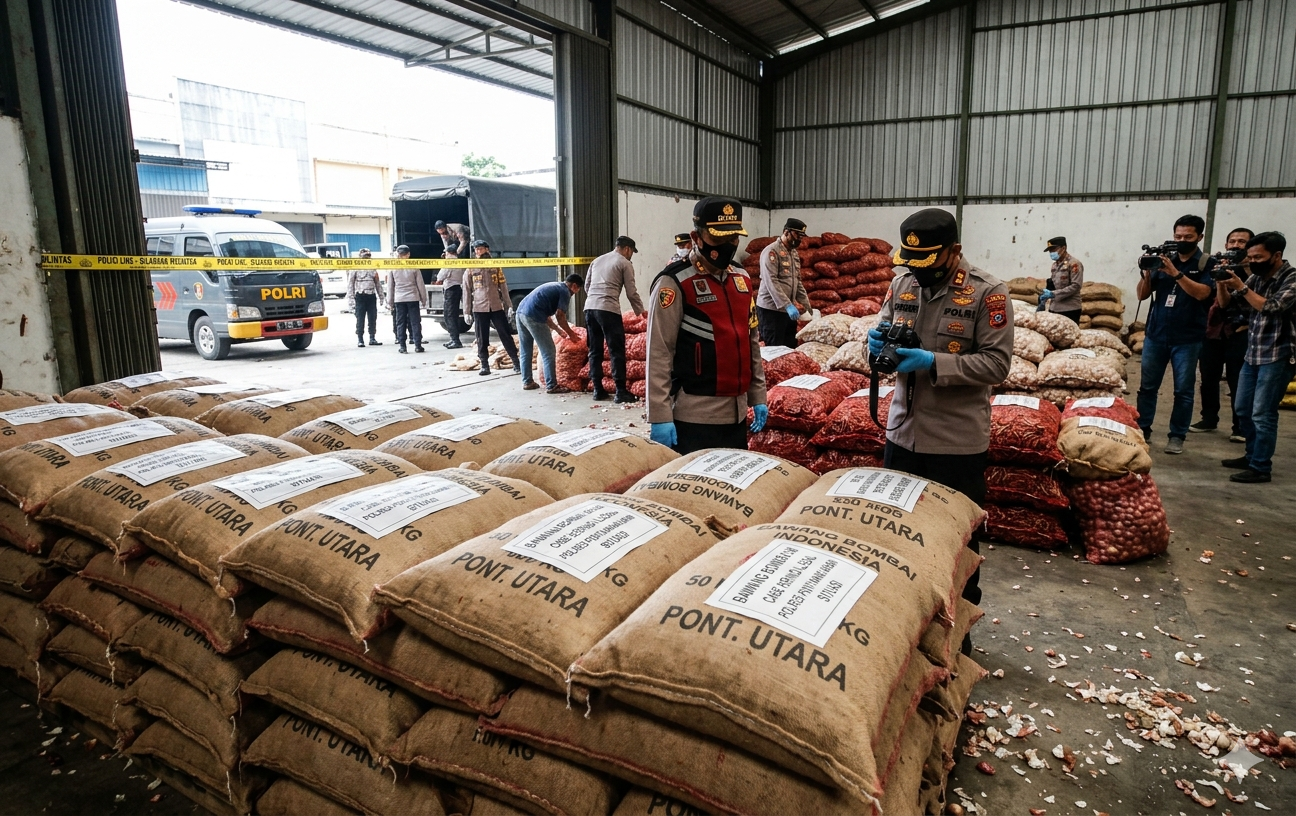 Distribusi Pangan Tanpa Izin Terbongkar di Pontianak, Aparat Amankan Puluhan Ton Komoditas