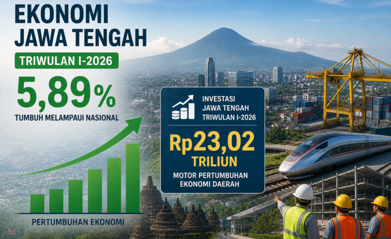 Ekonomi Jawa Tengah Tumbuh 5,89 Persen, Investasi Capai Rp23 Triliun