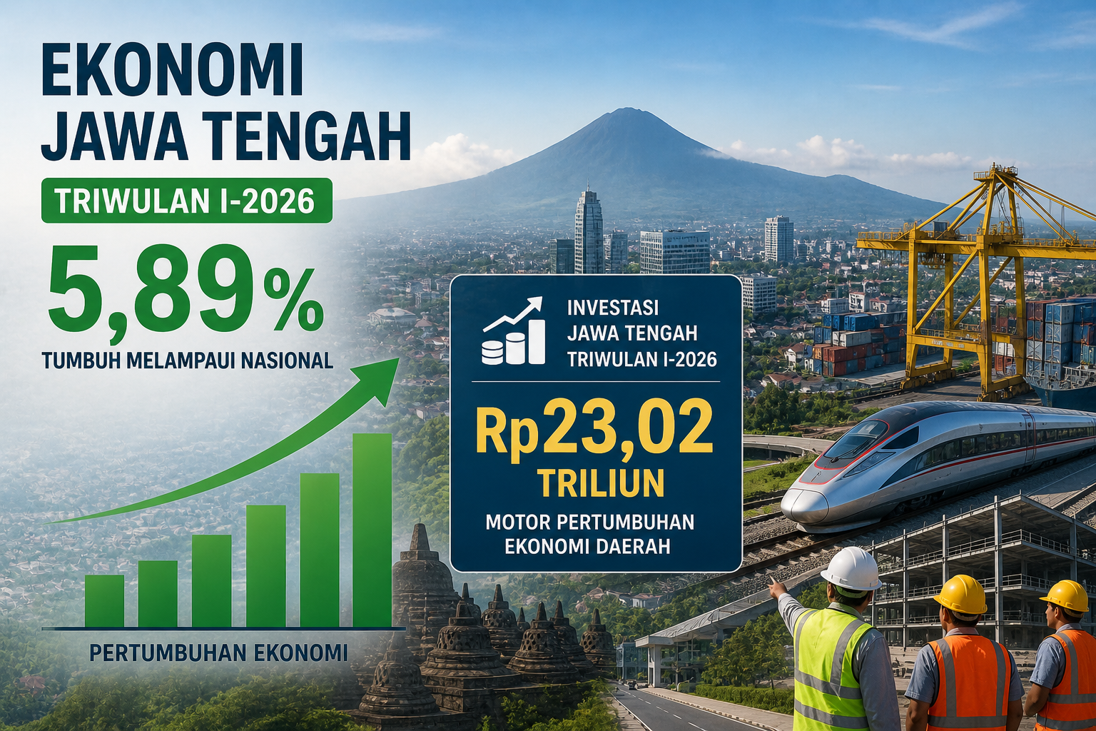 Ekonomi Jawa Tengah Tumbuh 5,89 Persen, Investasi Capai Rp23 Triliun