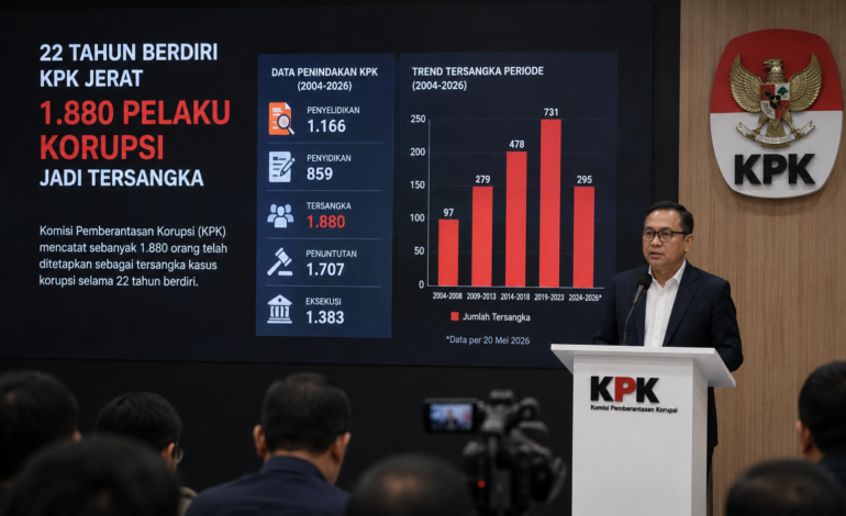 KPK Jerat 1.880 Tersangka Korupsi Selama 22 Tahun Berdiri
