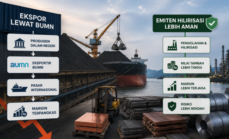 Skema Ekspor Lewat BUMN Dinilai Tekan Margin, Emiten Hilirisasi Lebih Tahan