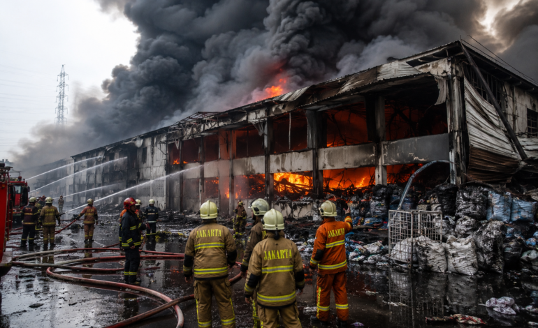 Kebakaran Gudang Plastik Cengkareng Belum Padam 