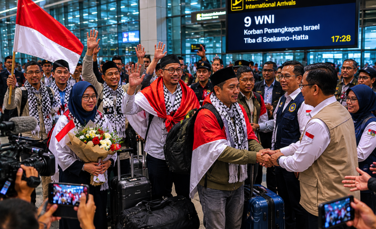 9 WNI Korban Penangkapan Israel Tiba di Bandara Soetta Minggu Sore