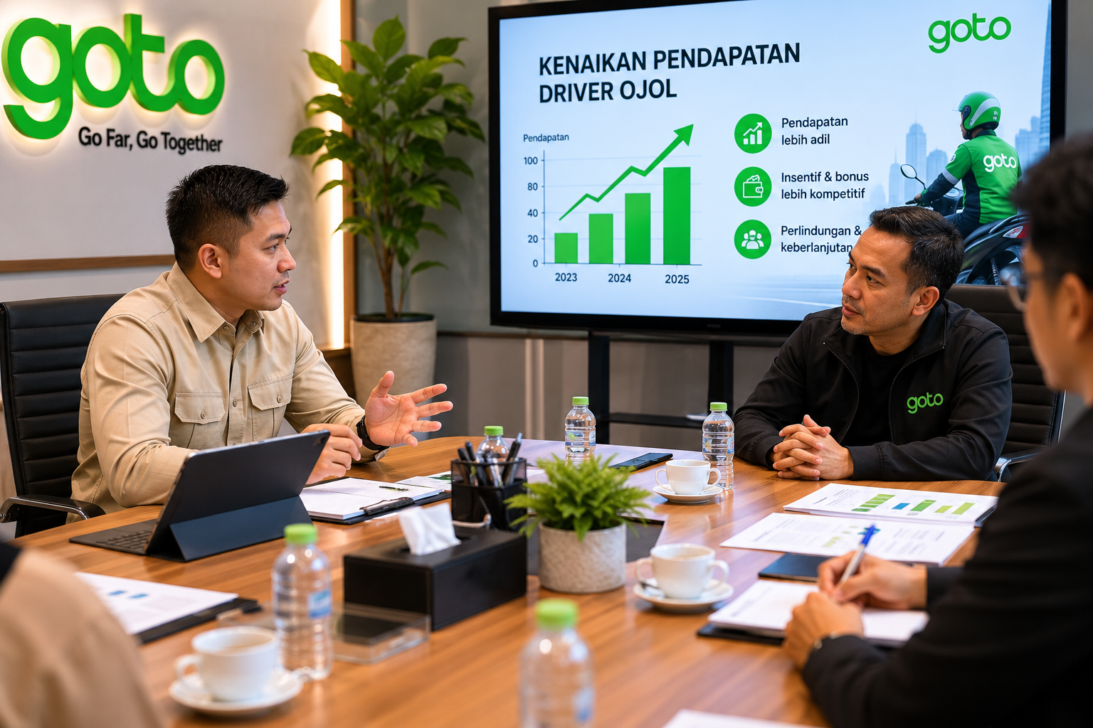 Teddy dan CEO GoTo Bahas Kenaikan Pendapatan Driver Ojol