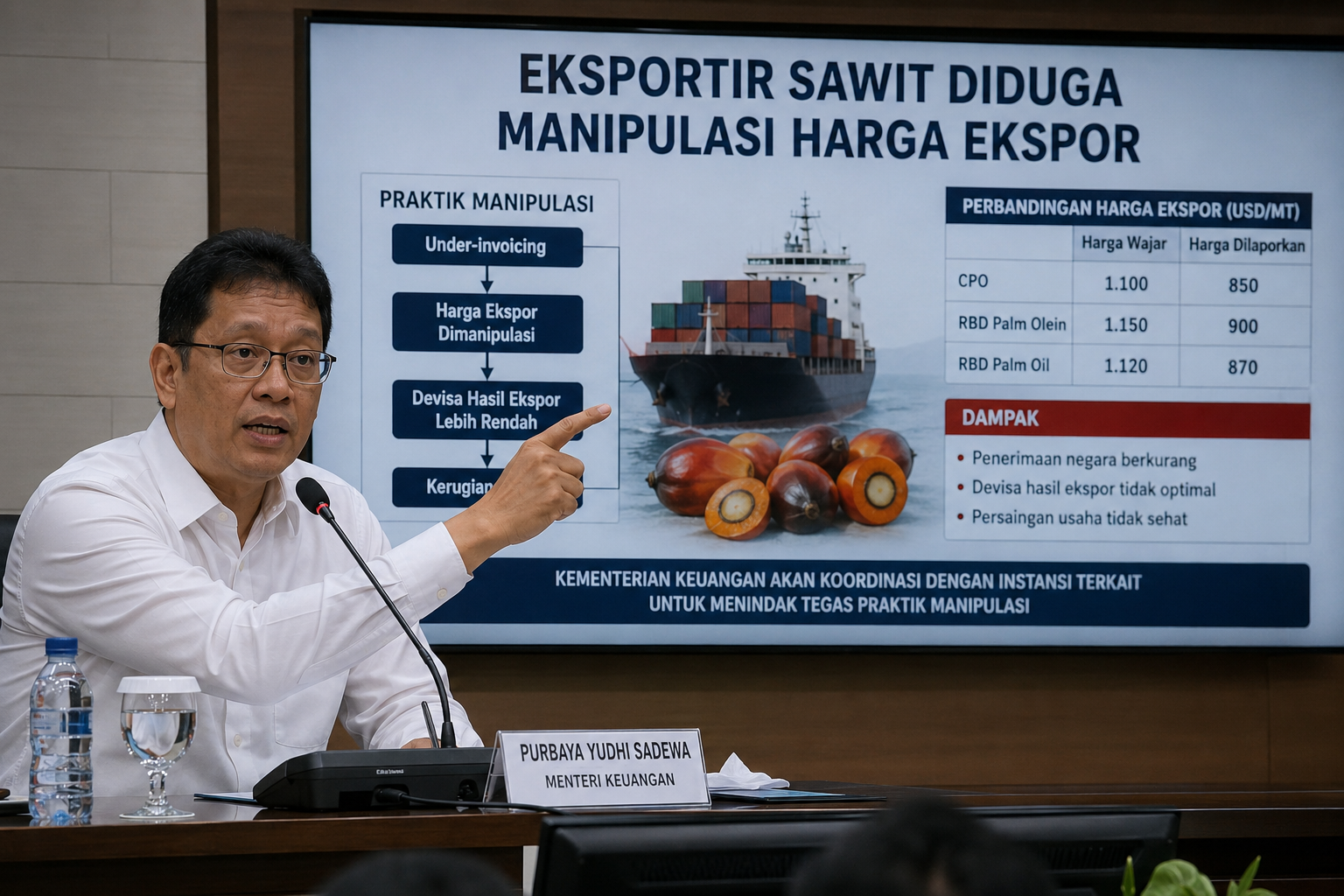 Purbaya Bongkar Eksportir Sawit Diduga Manipulasi Harga Ekspor