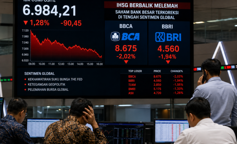IHSG Berbalik Melemah, Saham Bank Besar Kompak Terkoreksi