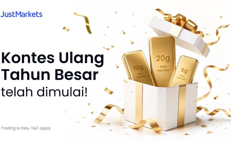 Kontes Anniversary Spesial JustMarkets Dimulai: Hadiah $50K+ & Emas Batangan untuk Trader Terbaik