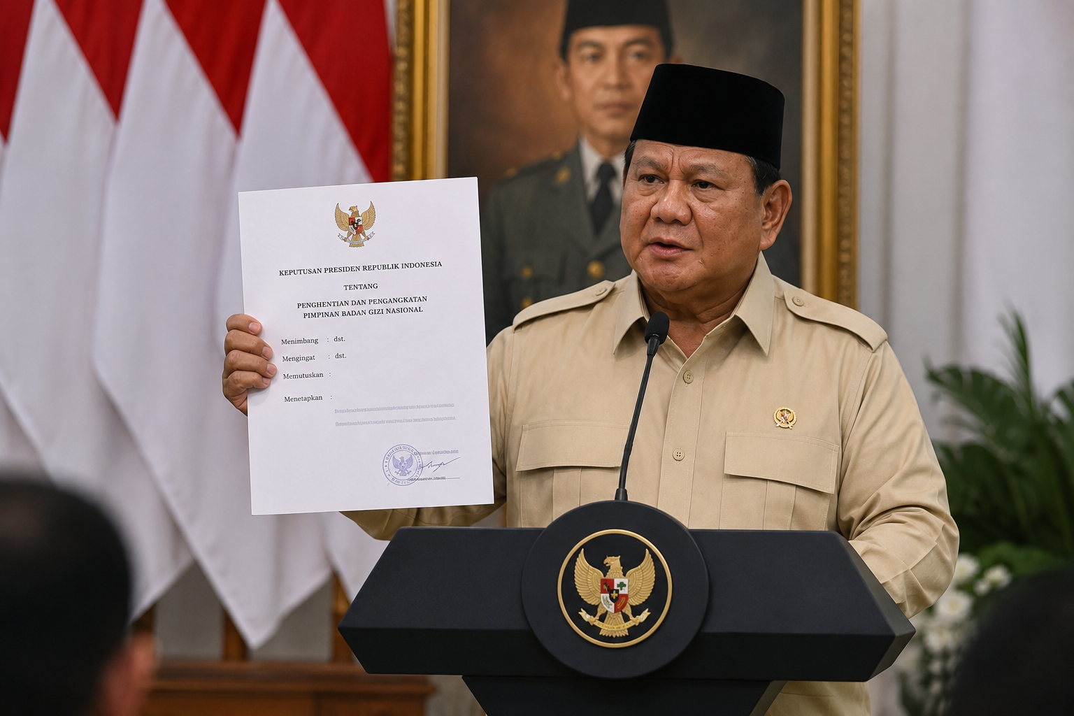 Prabowo Ganti Pimpinan BGN, Dadan Hindayana dan Dua Wakil Dicopot