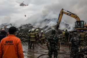 Kebakaran TPA Jatiwaringin Belum Padam Sepekan, Puluhan Warga Masih Bertahan di Pengungsian