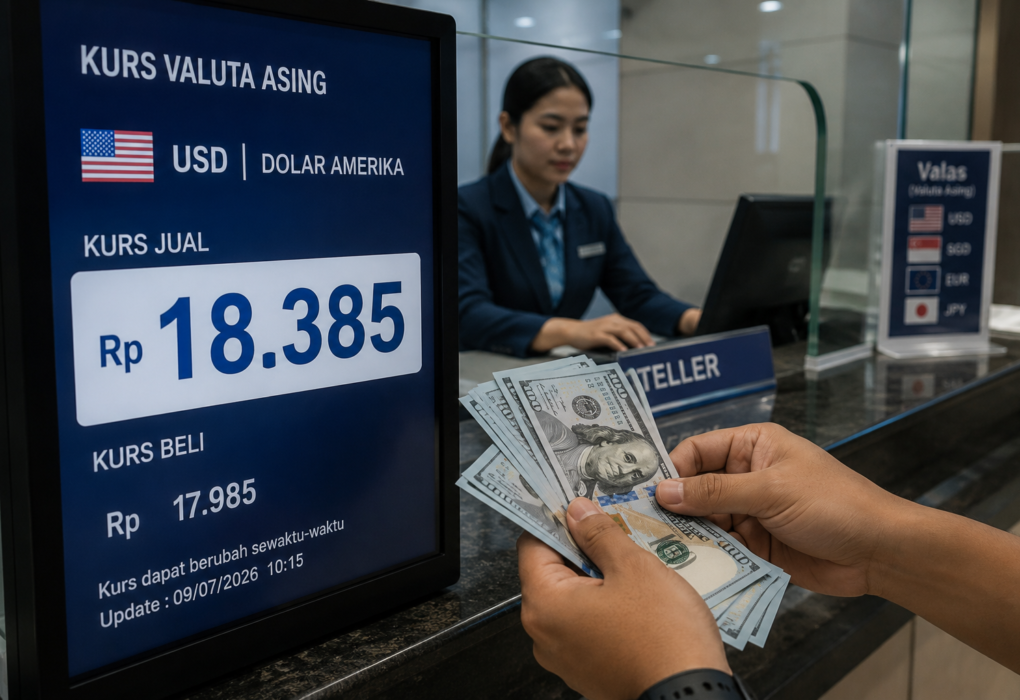 Dolar AS Dijual Tembus Rp18.385, Pelemahan Rupiah Dorong Kurs Bank Kian Tinggi