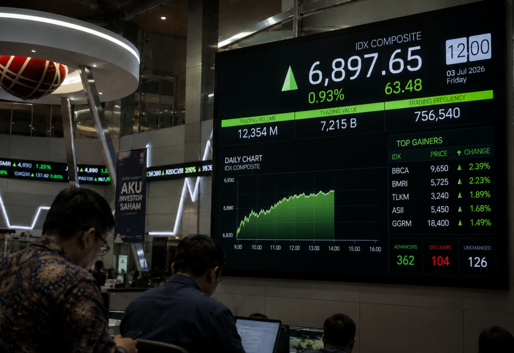 IHSG Menguat di Sesi I, Mayoritas Saham Berakhir di Zona Hijau